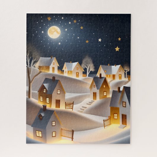 WINTERDORP KUNST KERSTMIS LEGPUZZEL (Verticaal)