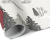  winterdorp leuk kerstthema cadeaupapier (Rol Hoek)