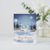 Winterdorp, vrolijk kerstfeest feestdagenkaart (Staand voorkant)