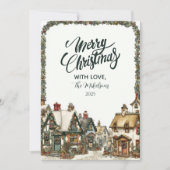 winterdorpskerst feestdagenkaart (Voorkant)