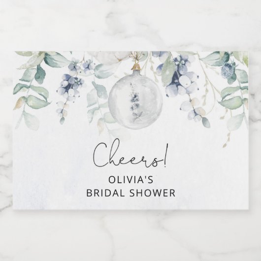 Wintereucalyptus vrijgezellenfeest Mousserende Wij Sparkling Wijnetiket (Enkel label)