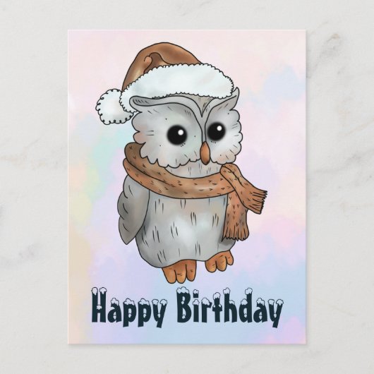 Wintereule Briefkaart (Voorkant)