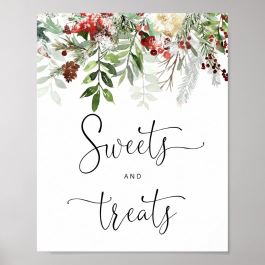 Winterevergroene zoete en tafelolijven poster (Voorkant)