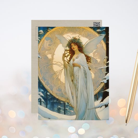 winterfee-artistiek briefkaart