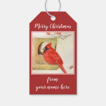 Winterfeeder met kerstcranberry Red Gift labels