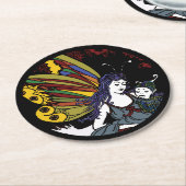 Winterfeeën Ronde Kartonnen Onderzetter (Gebogen)