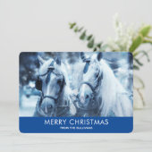 Winterfeest met schitterend paard feestdagenkaart (Staand voorkant)