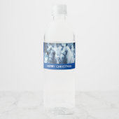 Winterfeest met schitterend paard waterfles etiket (Voorkant)