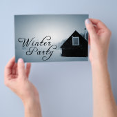 winterfeest : sneeuwt in de cabine flyer (Hand)