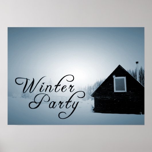 winterfeest : sneeuwt in de cabine poster (Voorkant)