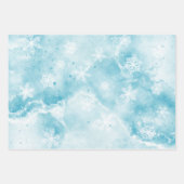 WinterFeestdagen Elegant Blue Snowflakes Kerstmis Inpakpapier Vel (Voorkant)