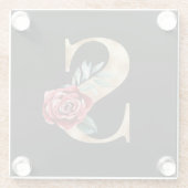 Winterfeestdagen initialen letter S Glazen Onderzetter (Achterkant)