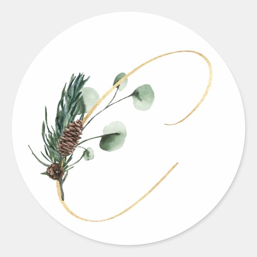 Winterfeestdagen initialen sticker (Voorkant)