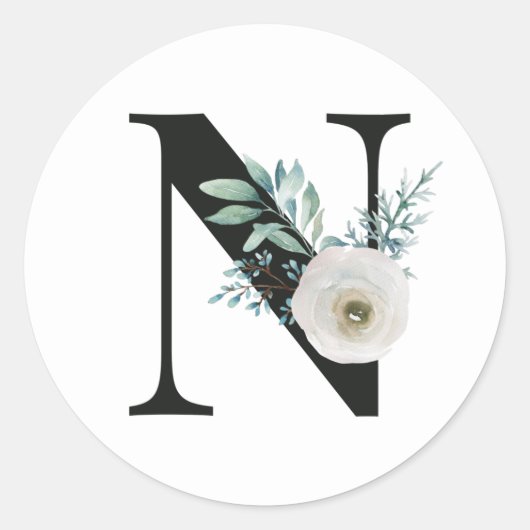 Winterfeestdagen initialen sticker N (Voorkant)