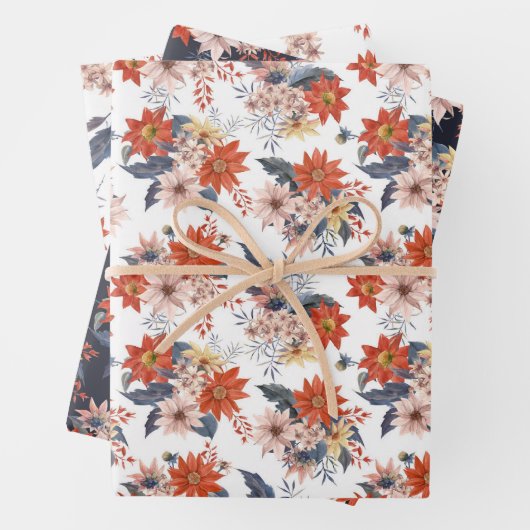 winterflessenpatronen kerstset inpakpapier vel (In situ)