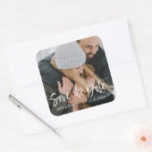 Winterfoto Bewaar de datum Bruiloft Sticker (Envelop)