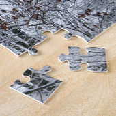 Winterfoto met sneeuwbedekte eik legpuzzel (Zijkant)