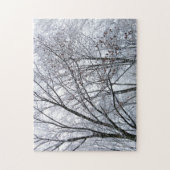 Winterfoto met sneeuwbedekte eik legpuzzel (Verticaal)