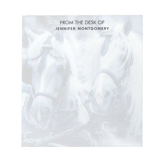 Winterfoto van het schitterende paard notitieblok (Voorkant)