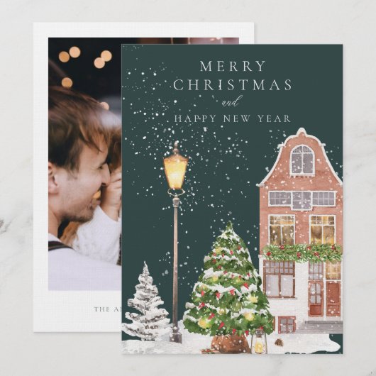 Winterfotokerstkaart Kaart (Voorkant / Achterkant)