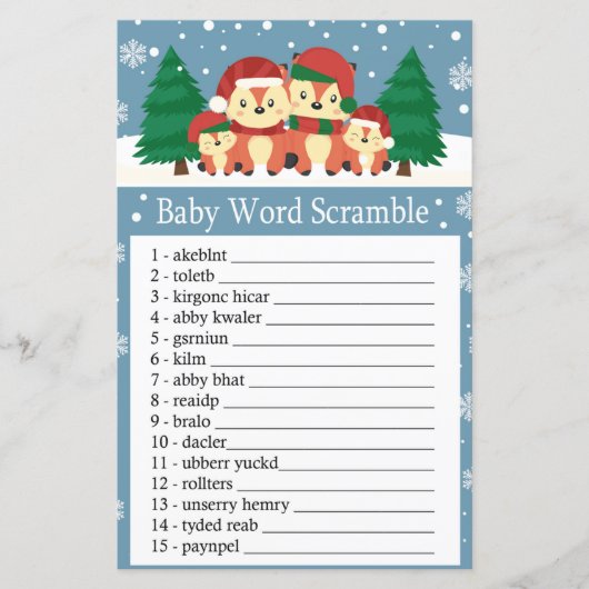 Winterfox Baby word scramble game (Voorkant)