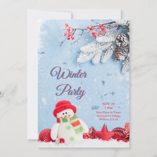 Winterful Party Invitation (Devant)