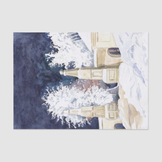 Wintergate bij nacht (schets) tissuepapier (Voorkant)