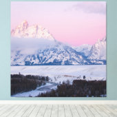 Wintergebergte Canvas Afdruk (Insitu (Houten vloer))