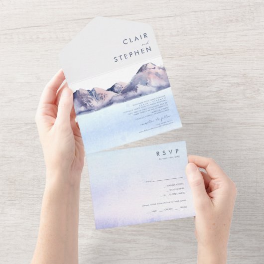 Wintergebergte in één uitnodiging (Afscheurbaar)