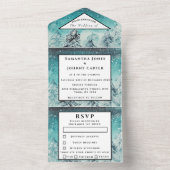 Wintergebergte RSVP Waterverf woud Alle bruiloft All In One Uitnodiging (Binnen)