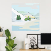 Wintergebergte — Snowy Landschap Poster (Thuiskantoor)