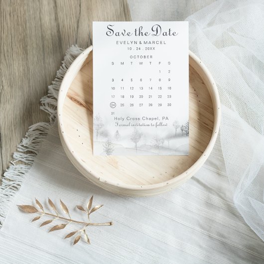 Wintergebergte sparen de kalender van de Datum Save The Date