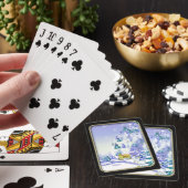 Wintergeit spelend pokerkaarten (Insitu)