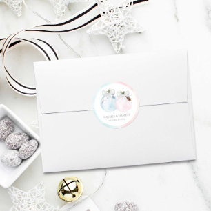 Wintergender onthullen Baby shower Ronde Sticker