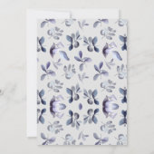 wintergevoelige hydrangea floral Wedding Kaart (Achterkant)