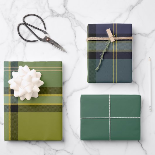 Wintergreen Wrapping Paper Flat Sheet Set of 3 (Voorkant)
