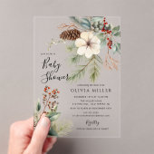 Wintergroen Acryl Baby shower Uitnodiging Acryl Uitnodigingen (Insitu (Draagbaar))