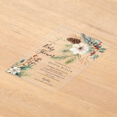 Wintergroen Acryl Baby shower Uitnodiging Acryl Uitnodigingen (Laagn)