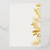 wintergroen bladgroen elegant bruiloft-uitnodiging folie uitnodiging (Achterkant)