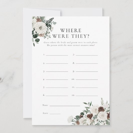 Wintergroen Bloemen Waar Waren Ze Game Kaart (Voorkant)