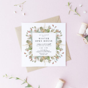 Wintergroen Elegant Vierkant Open Huis Kaart