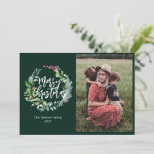 wintergroen foto kerstkaart (Staand voorkant)