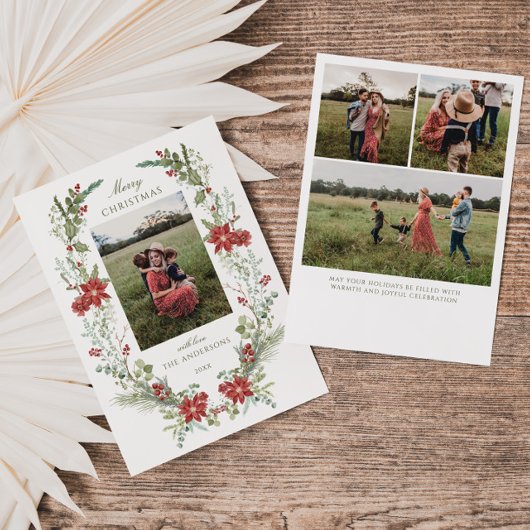 Wintergroen frame feestdagenkaart