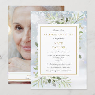 Wintergroen Funeral Herdenkingsceremonie Foto Kaart