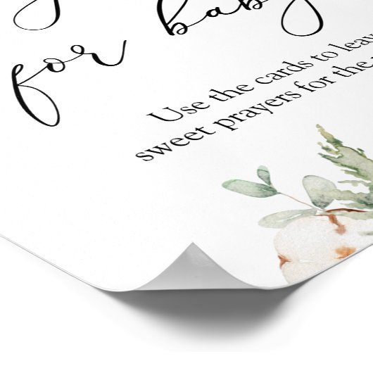 Wintergroen gebedsbord voor baby poster (Hoek)