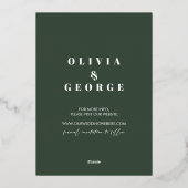 Wintergroen Pinecone Kerstmis Save The Date Folie Uitnodiging (Achterkant)