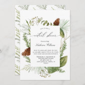 Wintergroen Virtual Baby shower Invitation (Voorkant / Achterkant)