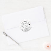Wintergroen Vrolijk Kerstfeest Gepersonaliseerd Ronde Sticker (Envelop)