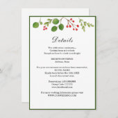 Wintergroen Winter / Kerst Huwelijksdetails Informatiekaartje (Voorkant / Achterkant)