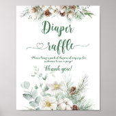 Wintergroenblijvende kerstluierverloting met baby poster (Voorkant)